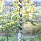 Seaweed Quartz Stone and Glass Wind Chime - Great Gift for Housewarming, Retirement, Memorial - Outdoor Patio and Garden Decor