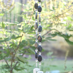 Seaweed Quartz Stone and Glass Wind Chime - Great Gift for Housewarming, Retirement, Memorial - Outdoor Patio and Garden Decor