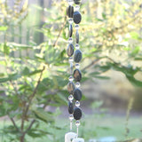 Seaweed Quartz Stone and Glass Wind Chime - Great Gift for Housewarming, Retirement, Memorial - Outdoor Patio and Garden Decor