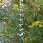 Turquoise Howlite Stone and Glass Wind Chime - Rustic Southwest Patio and Garden Art - Gift for Housewarming, Birthday, Memorial, Retirement