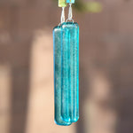 Turquoise Howlite Stone and Glass Wind Chime - Rustic Southwest Patio and Garden Art - Gift for Housewarming, Birthday, Memorial, Retirement