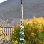 Turquoise Howlite Stone and Glass Wind Chime - Rustic Southwest Patio and Garden Art - Gift for Housewarming, Birthday, Memorial, Retirement