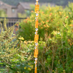 Bright Orange Sun Catching Glass Wind Chime for Patio, Garden, Porch or Balcony - Great Retirement, Memorial or Housewarming Gift