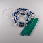 Blue and Green Glass Outdoor Chime for Patio and Garden - Glass Suncatcher - Housewarming, Gift for Gardener