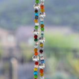 Colorful African Glass Bead Wind Chime - Patio and Garden Decor - Housewarming, Retirement Gift