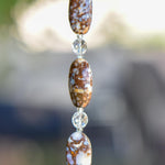 Long Hanging Sun Catcher with Fire Opal Stones and Sun Prism - Window or Garden Decor for Indoors or Outdoors