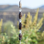 Long Hanging Sun Catcher with Fire Opal Stones and Sun Prism - Window or Garden Decor for Indoors or Outdoors