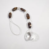 Long Hanging Sun Catcher with Fire Opal Stones and Sun Prism - Window or Garden Decor for Indoors or Outdoors
