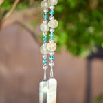 Smoky Ghana Krobo Bead Wind Chime for Patio or Garden - Housewarming, Retirement, Birthday Gift