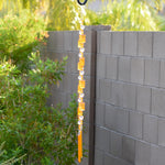 Bright Orange Sun Catching Glass Wind Chime for Patio, Garden, Porch or Balcony - Great Retirement, Memorial or Housewarming Gift