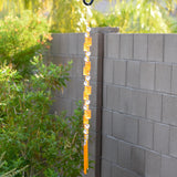 Bright Orange Sun Catching Glass Wind Chime for Patio, Garden, Porch or Balcony - Great Retirement, Memorial or Housewarming Gift