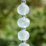 African Bead Sun Catcher with Large Crystal Prism - 17" Long - Window or Outdoor Decoration - Welcome Gift for Home