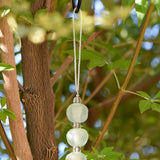 African Bead Sun Catcher with Large Crystal Prism - 17" Long - Window or Outdoor Decoration - Welcome Gift for Home