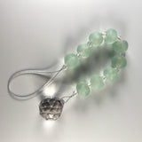 African Bead Sun Catcher with Large Crystal Prism - 17" Long - Window or Outdoor Decoration - Welcome Gift for Home