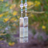 Smoky Ghana Krobo Bead Wind Chime for Patio or Garden - Housewarming, Retirement, Birthday Gift