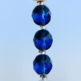 Milky Quartz Sun Catcher with Deep Aqua Glass - 14"