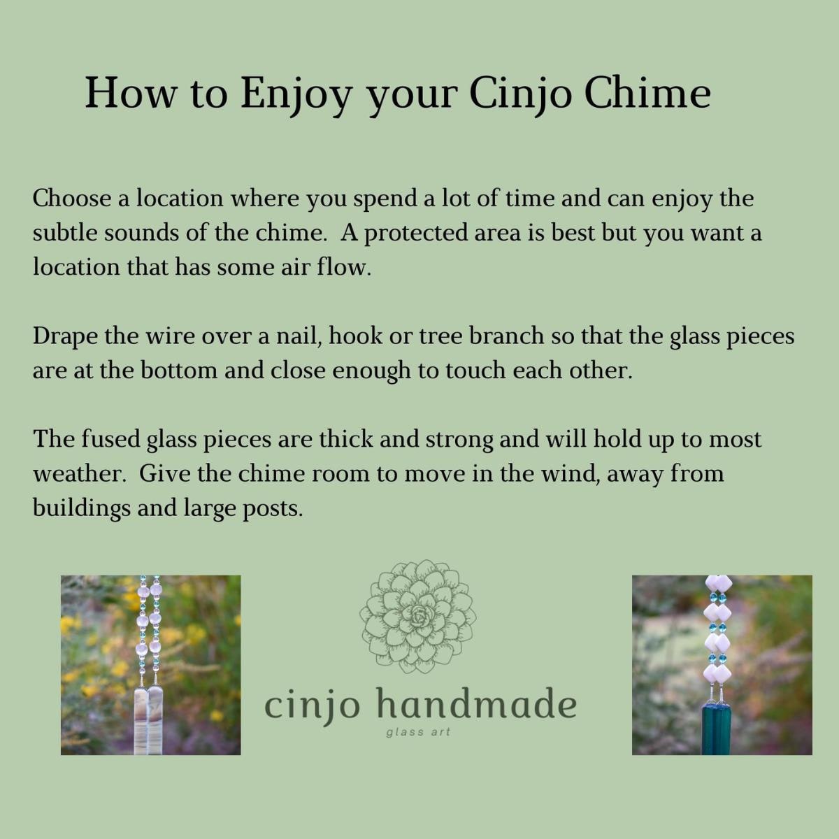 Cherry Red Glass Chime for Outdoors - Fused Glass