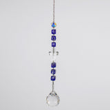 Versatile Purple Sun Catcher with Murano Glass and Crystal Cross – Car Charm, Home & Garden Décor - Christian Spiritual Gift