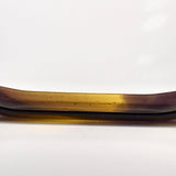 Front end view of the tray showing the shallow trough profile and translucent gold-to-purple gradient.