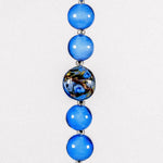 Blue Glass Sun Catcher Car Charm: Murano Glass with Bronze and Gold Foil, Crystal Prism, 9" Long