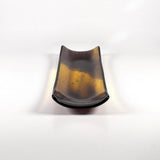 Fused Glass Channel Tray – Transparent Gold & Deep Purple – 12”