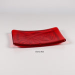 Glass Soap Dish with Olive Branch Design in Various Colors