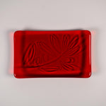 Glass Soap Dish with Olive Branch Design in Various Colors