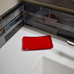 Glass Soap Dish with Wave Design - Various Colors