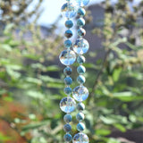Turquoise Wind Chime: Howlite Stones, Caribbean Blue Glass, Patio Garden Art, 30" Long