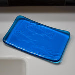 Glass Soap Dish with Fish Design - Various Colors