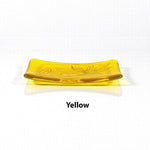 Glass Soap Dish with Olive Branch Design in Various Colors