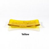 Glass Soap Dish with Olive Branch Design in Various Colors