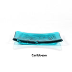 Glass Soap Dish with Olive Branch Design in Various Colors