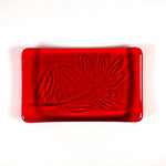 Glass Soap Dish with Olive Branch Design in Various Colors