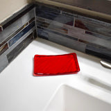 Glass Soap Dish with Wave Design - Multi Colors