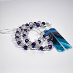 Bright Purple Pearl Glass Wind Chime for Patio, Balcony, Garden - Light Catching Gift for Housewarming, Retirement, Memorial