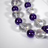 Bright Purple Pearl Glass Wind Chime for Patio, Balcony, Garden - Light Catching Gift for Housewarming, Retirement, Memorial