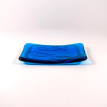 Glass Soap Dish with Fish Design - Various Colors