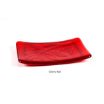 Glass Soap Dish with Olive Branch Design in Various Colors
