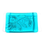 Glass Soap Dish with Olive Branch Design in Various Colors