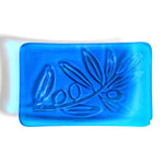 Glass Soap Dish with Olive Branch Design in Various Colors