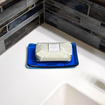 Glass Soap Dish with Olive Branch Design in Various Colors