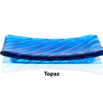 Glass Soap Dish with Wave Design - Multi Colors