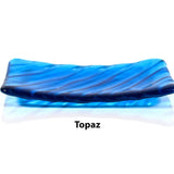 Glass Soap Dish with Wave Design - Multi Colors