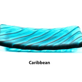Glass Soap Dish with Wave Design in Various Colors