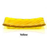 Glass Soap Dish with Wave Design - Multi Colors