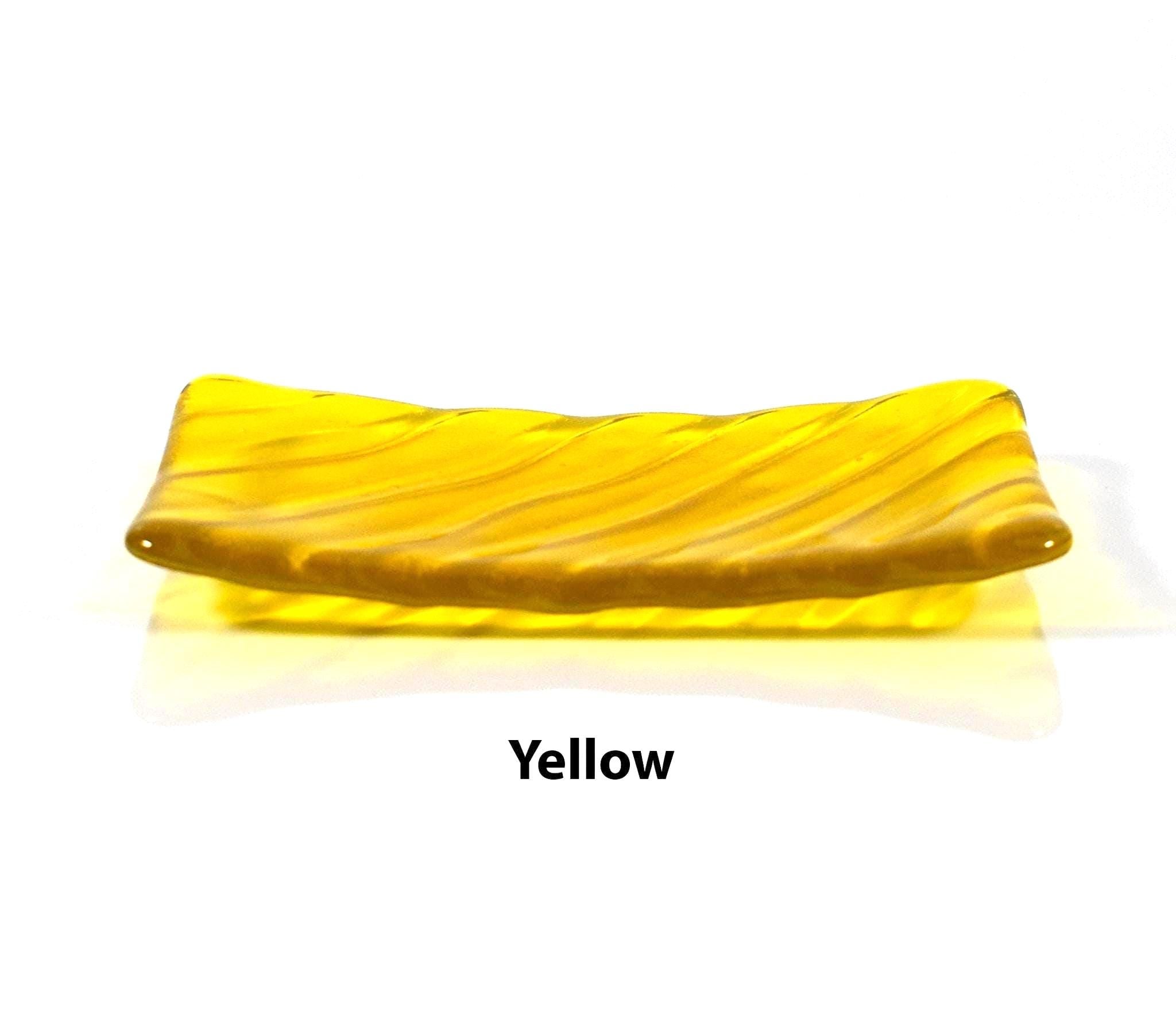 Glass Soap Dish with Wave Design in Various Colors
