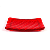 Glass Soap Dish with Wave Design - Multi Colors