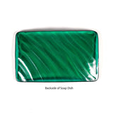 Glass Soap Dish with Wave Design - Multi Colors