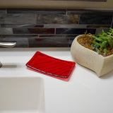 Glass Soap Dish with Wave Design in Various Colors